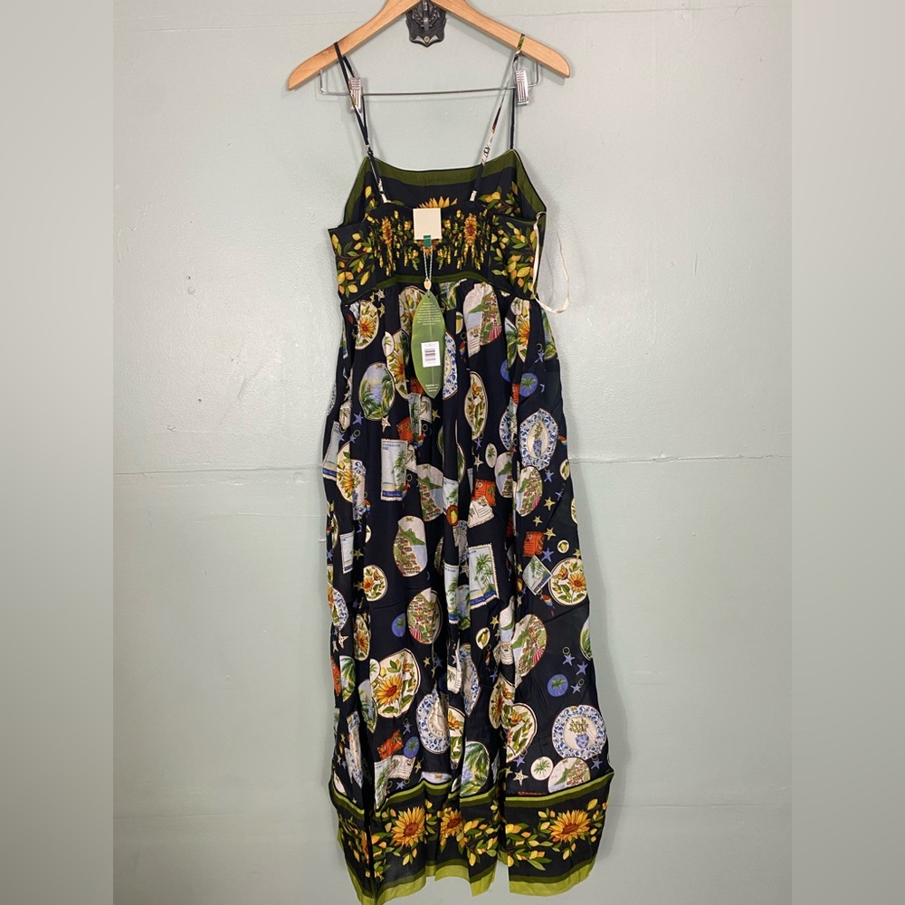 FARM Rio Black Trip Souvenir Maxi Dress Black Large Floral - Picture 4 of 8